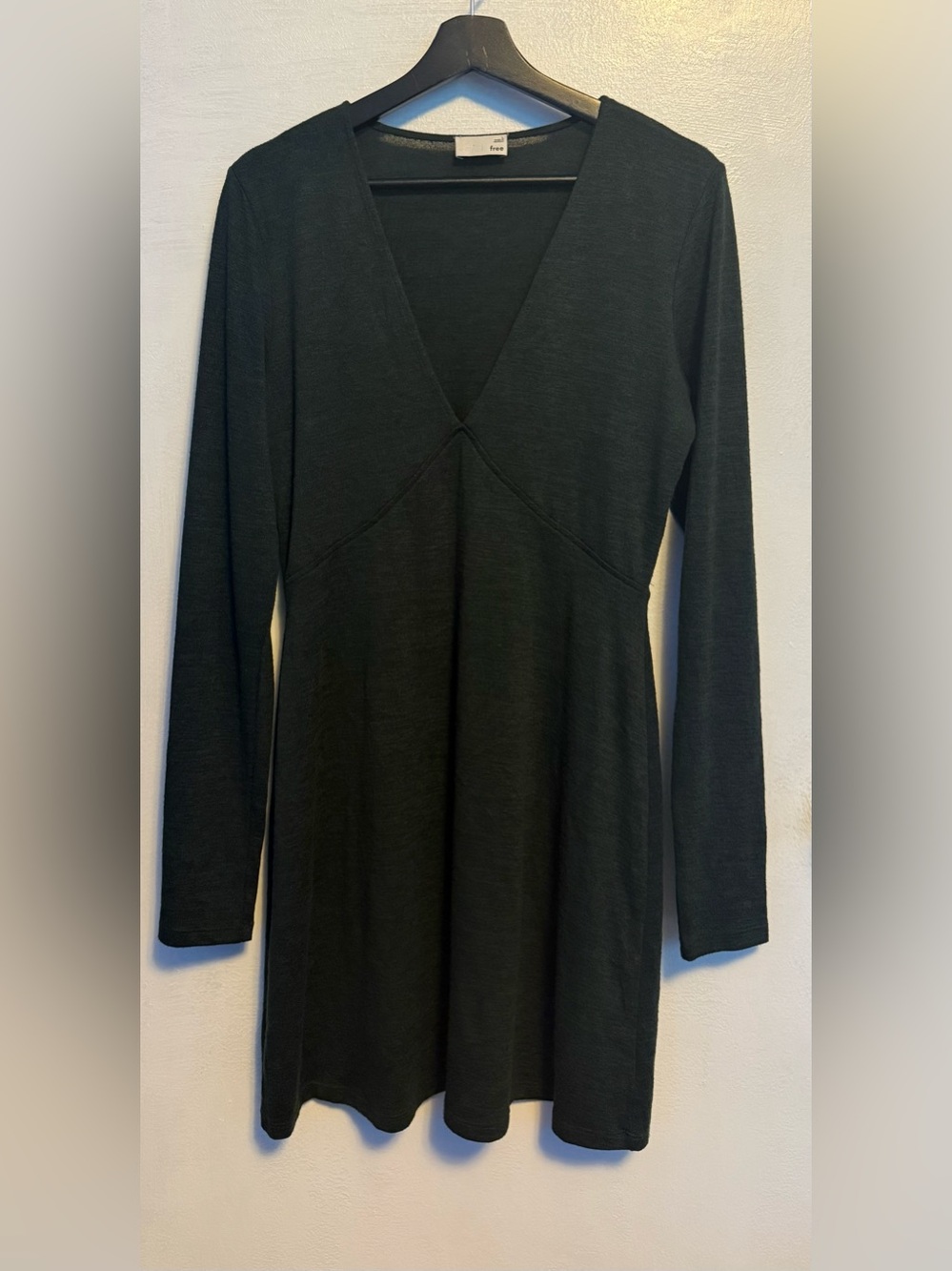 Aritzia Wilfred Free Long Sleeve V-Neck Dress